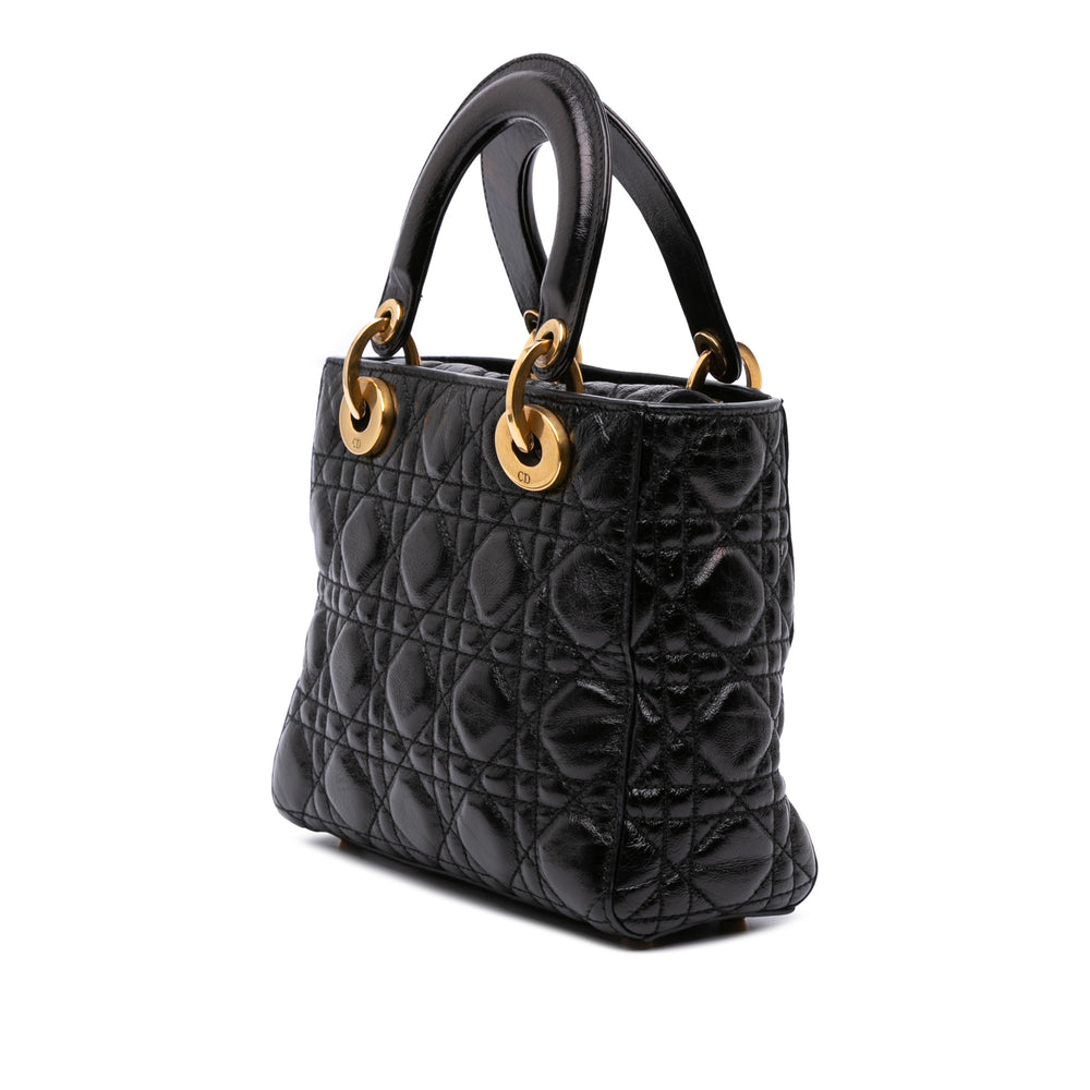 Small Crinkled Patent Cannage My ABCDior Lady Dior Black - Gaby Paris