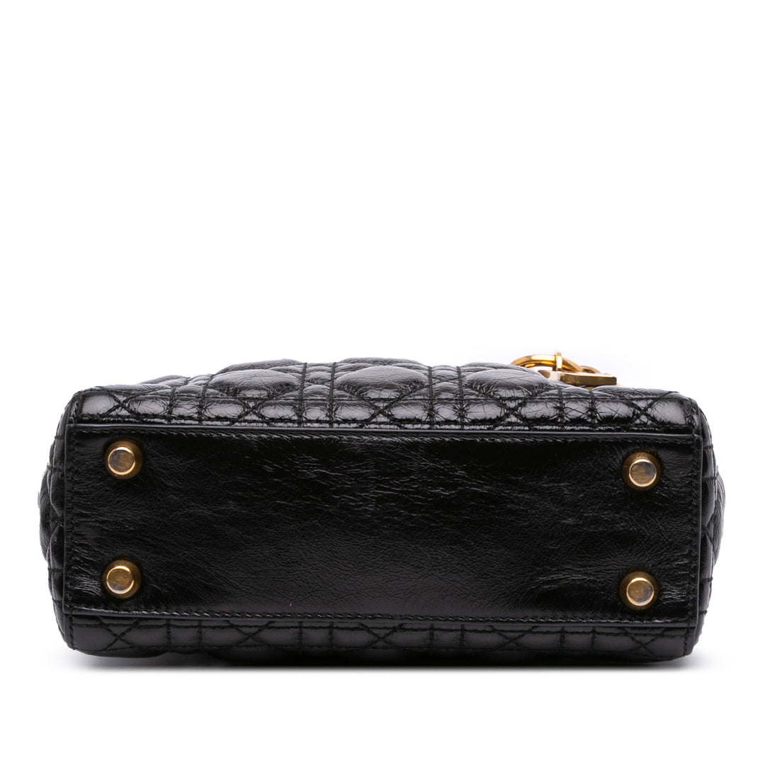 Small Crinkled Patent Cannage My ABCDior Lady Dior Black - Gaby Paris