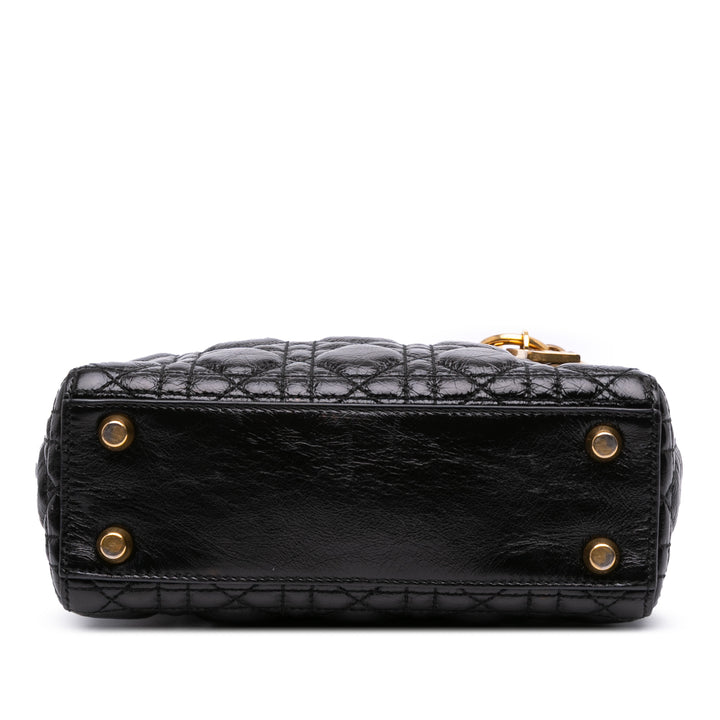 Small Crinkled Patent Cannage My ABCDior Lady Dior Black - Gaby Paris
