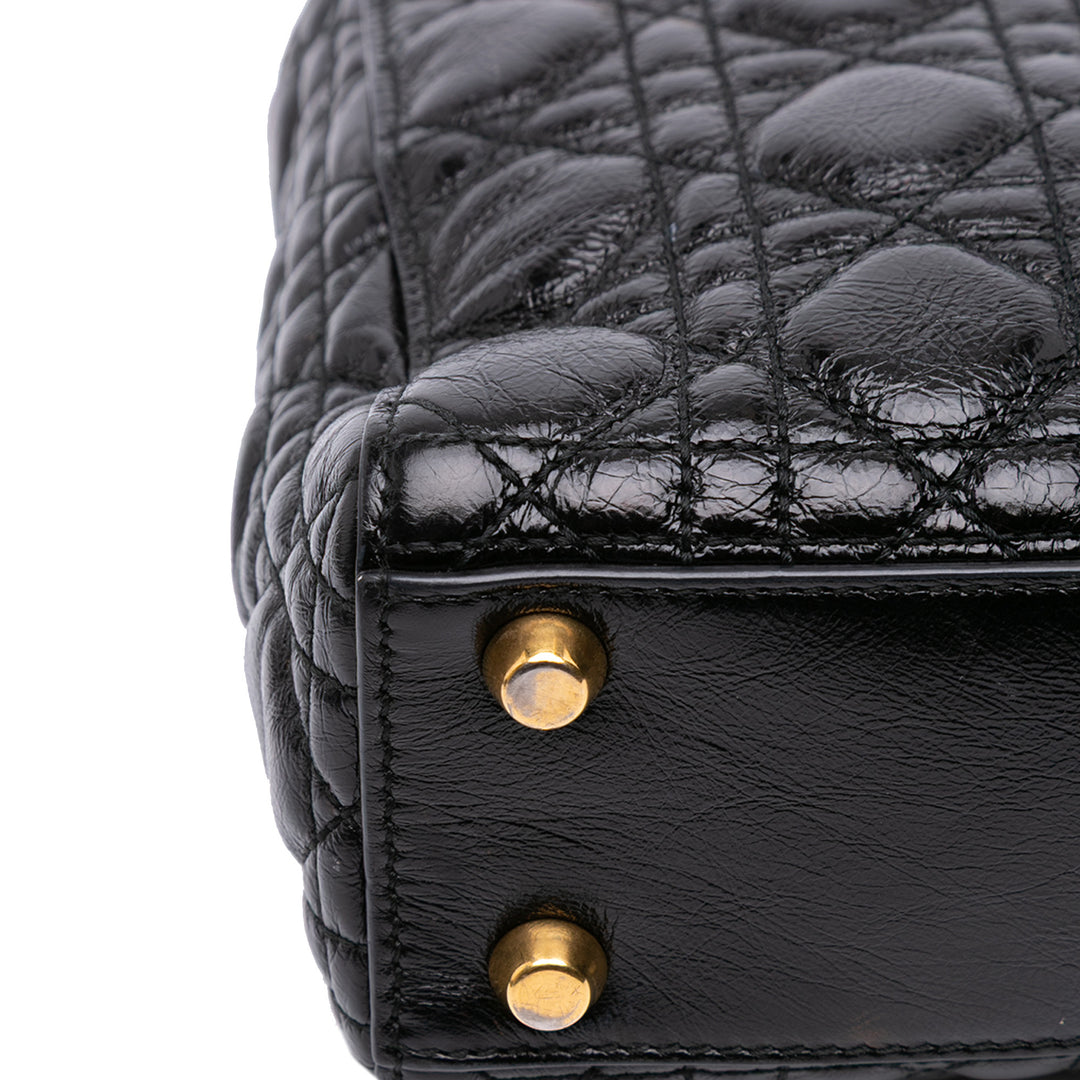Small Crinkled Patent Cannage My ABCDior Lady Dior Black - Gaby Paris