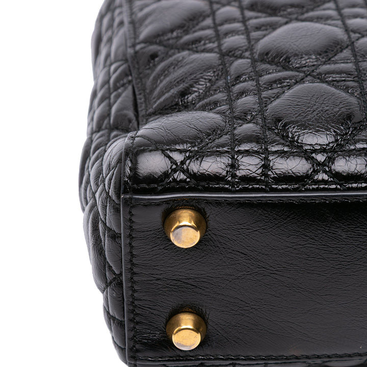 Small Crinkled Patent Cannage My ABCDior Lady Dior Black - Gaby Paris