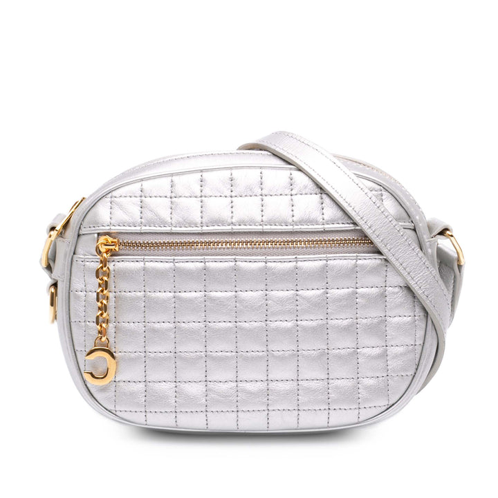 Celine Matelassé C Charm Sac caméra Petit Cuir de veau