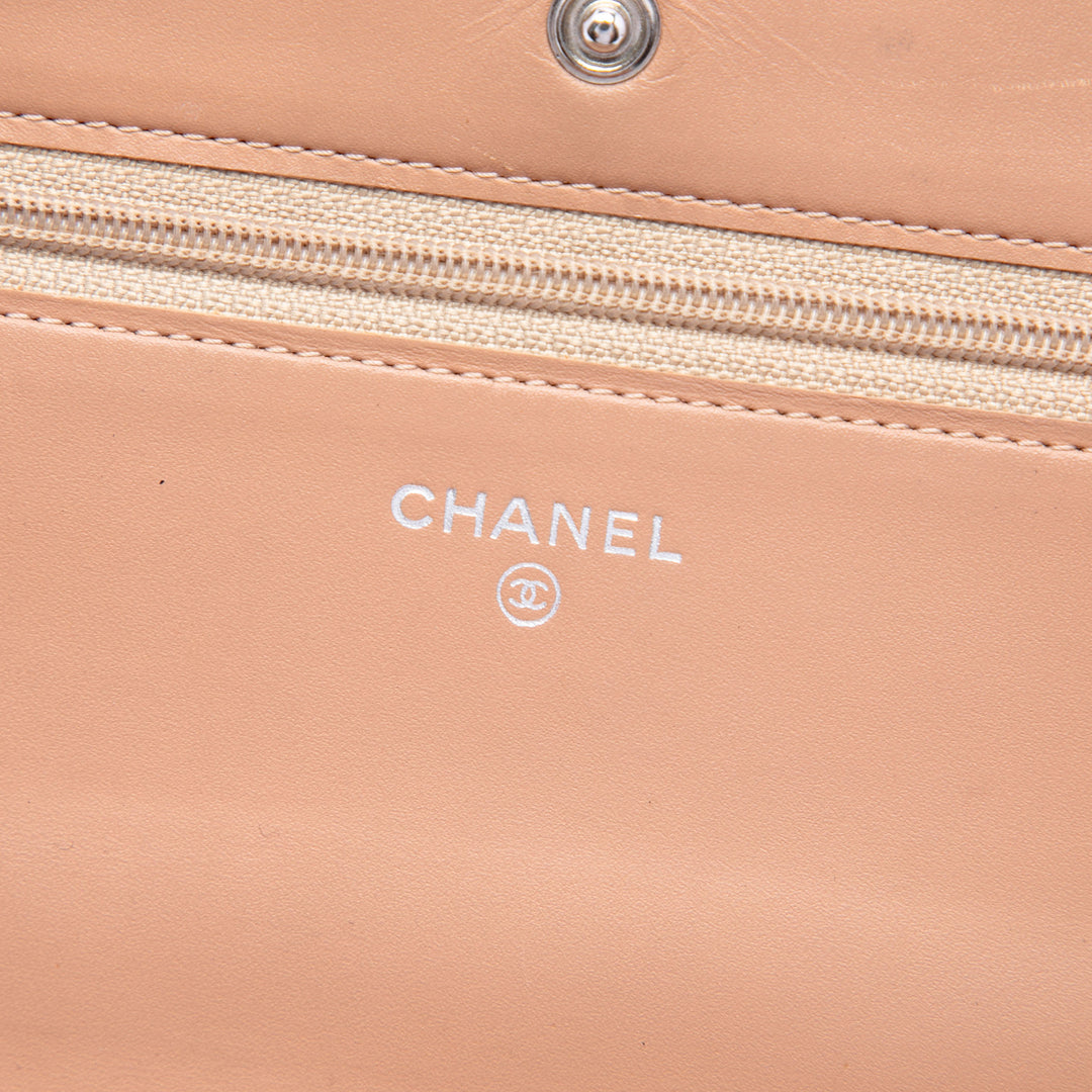 Chanel Surpiqué CC Matelassé Cuir de veau Wallet on Chain