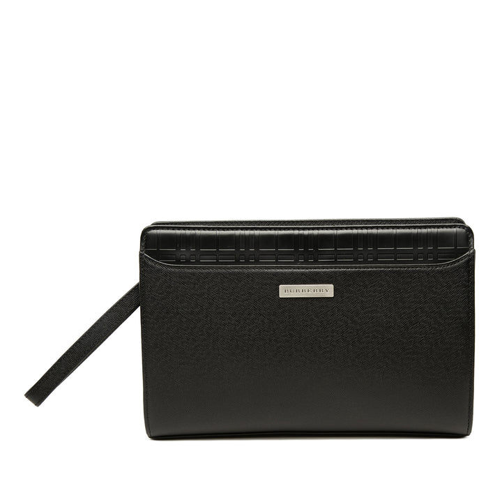 Burberry Check embossé à finitions Pochette Noir – vue principale – GABY PARIS