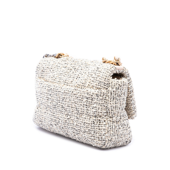 Chanel 19 à rabat Moyen Tweed Marron