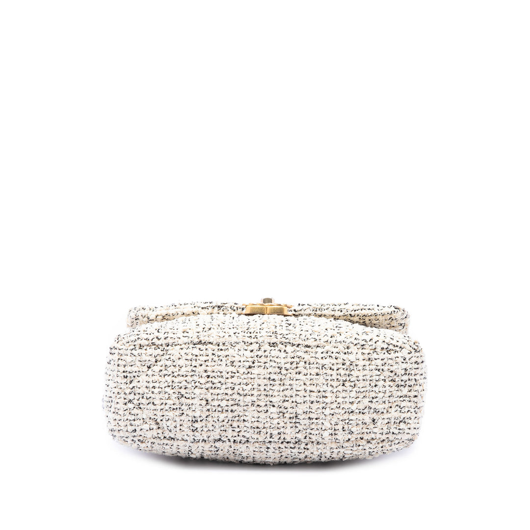 Chanel 19 à rabat Moyen Tweed Marron