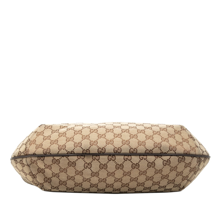 GG Web Half Moon Tasche Beige