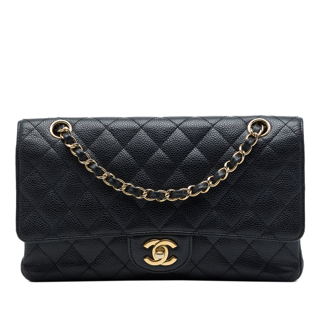 Chanel Classic Double rabat Moyen Cuir caviar Noir – vue principale – GABY PARIS