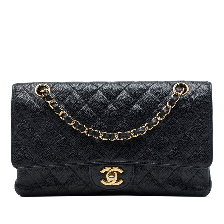 Chanel Classic Double rabat Moyen Cuir caviar Noir – vue principale – GABY PARIS