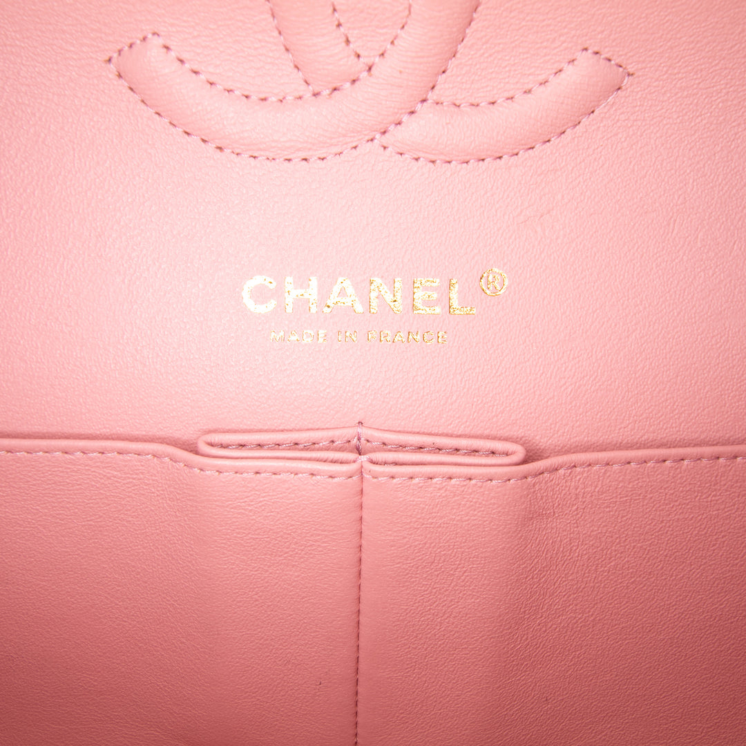 Chanel Medium Classic Quilted Tweed Braided Double rabat Rose