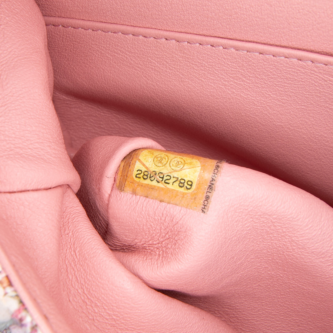 Chanel Medium Classic Quilted Tweed Braided Double rabat Rose