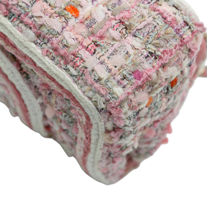 Chanel Medium Classic Quilted Tweed Braided Double rabat Rose