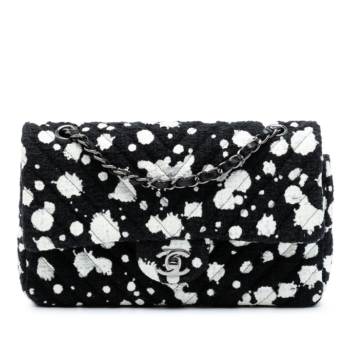 Chanel Medium Chevron Tweed Paint Splatter Double rabat