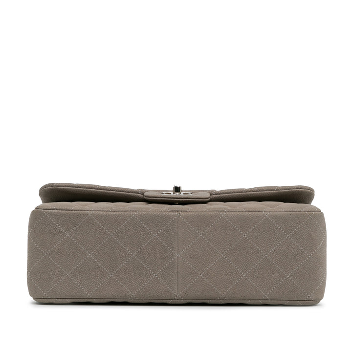 Jumbo Classic Caviar Double Flap Gray - Gaby Paris