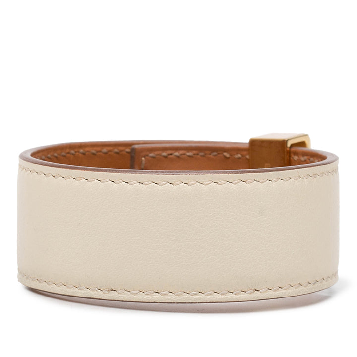 Hermès plaqué Collier de Chien Bracelet Swift Marron – vue 3 – GABY PARIS