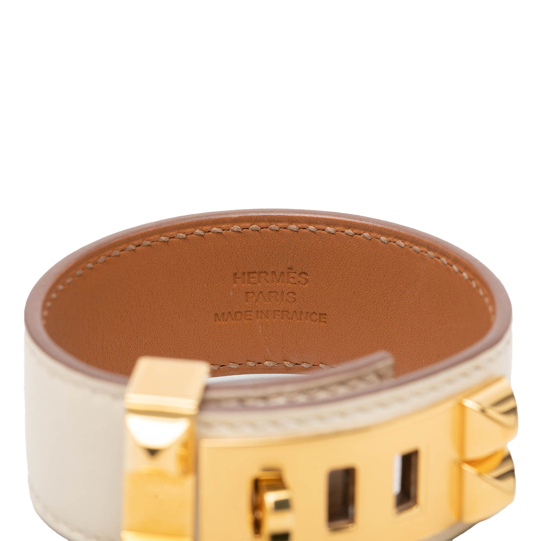 Hermès plaqué Collier de Chien Bracelet Swift Marron – vue 4 – GABY PARIS