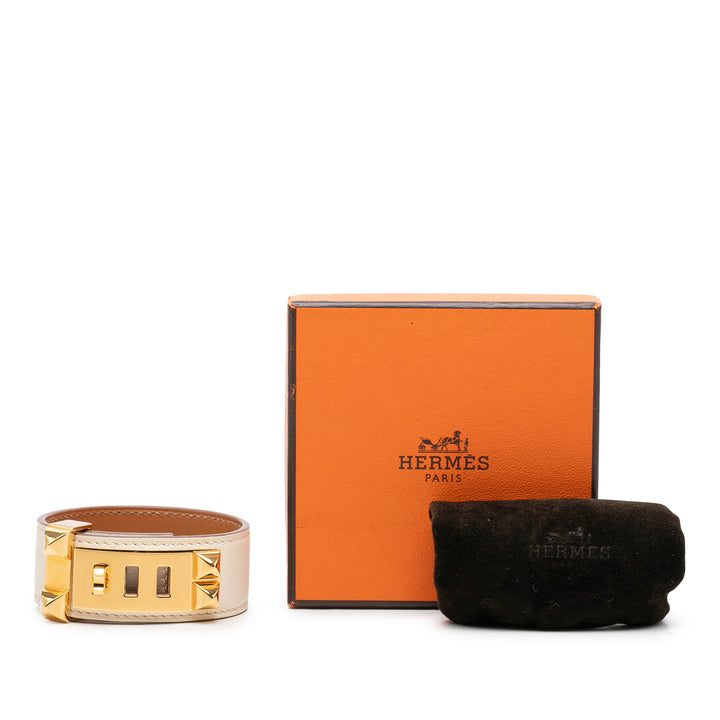 Hermès plaqué Collier de Chien Bracelet Swift Marron – vue 5 – GABY PARIS