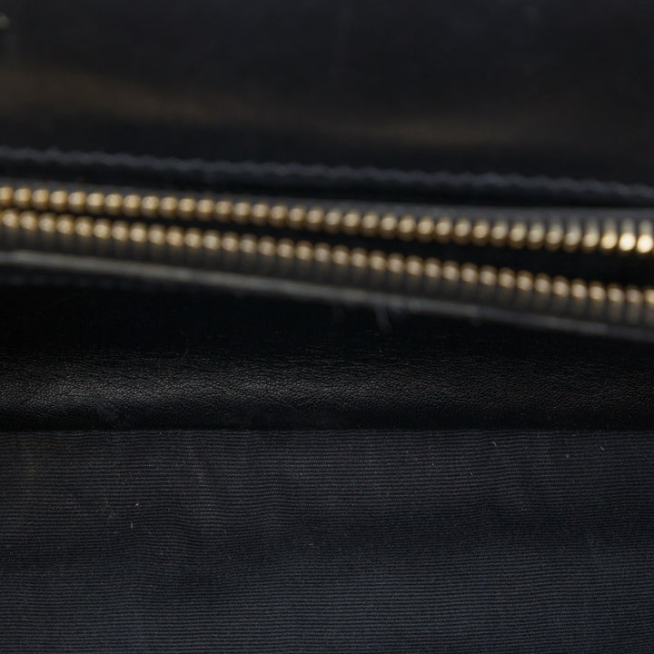 Saint Laurent Chevron College Sac Moyen Cuir de veau Noir – vue 4 – GABY PARIS