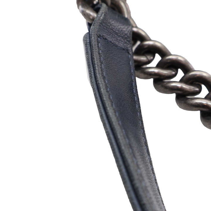 Bicolor Satin Diamond Stitch Wallet On Chain Black - Gaby Paris