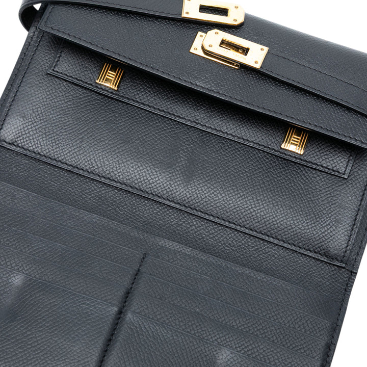 Hermès Epsom Kelly Trifold Portefeuille long – GABY PARIS Authentique