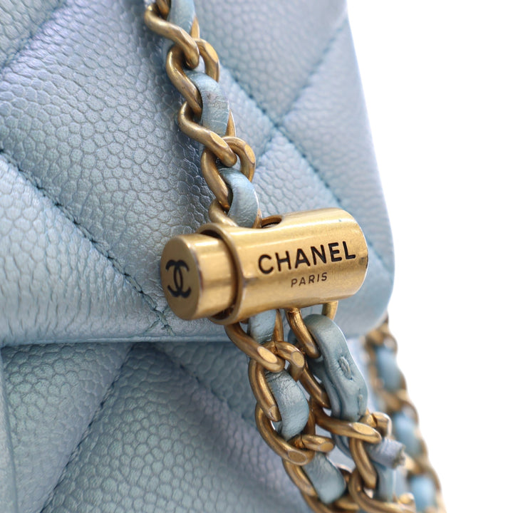 Chanel Mini Matelassé Iridescent Caviar My Perfect à rabat