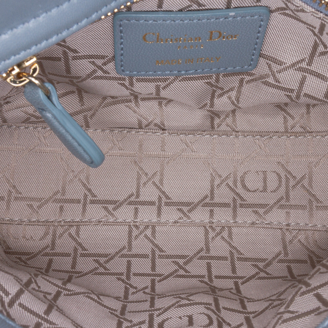 Mini Lambskin Cannage Lady Dior Blue - Gaby Paris