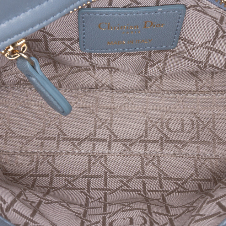 Mini Lambskin Cannage Lady Dior Blue - Gaby Paris