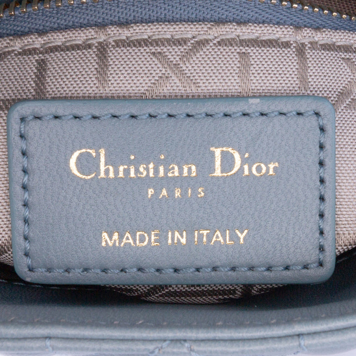 Mini Lambskin Cannage Lady Dior Blue - Gaby Paris