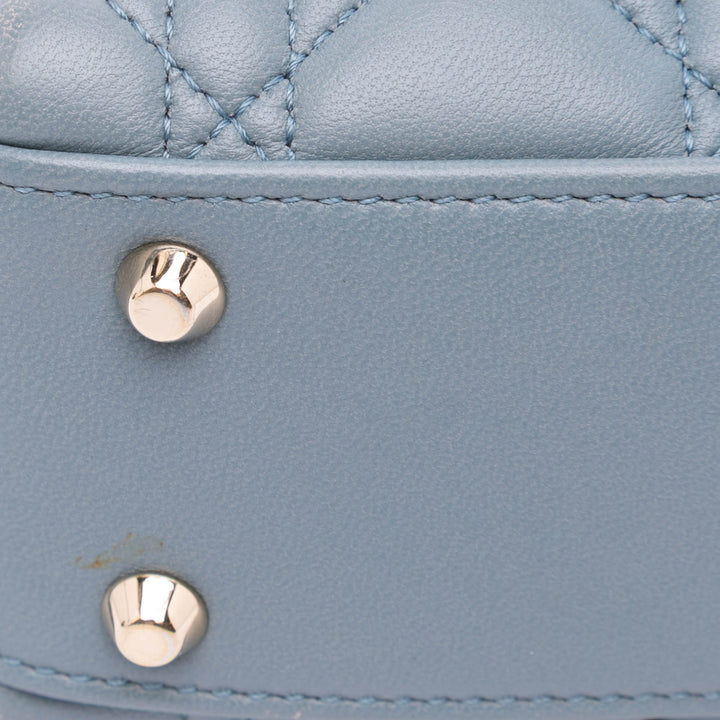 Mini Lambskin Cannage Lady Dior Blue - Gaby Paris