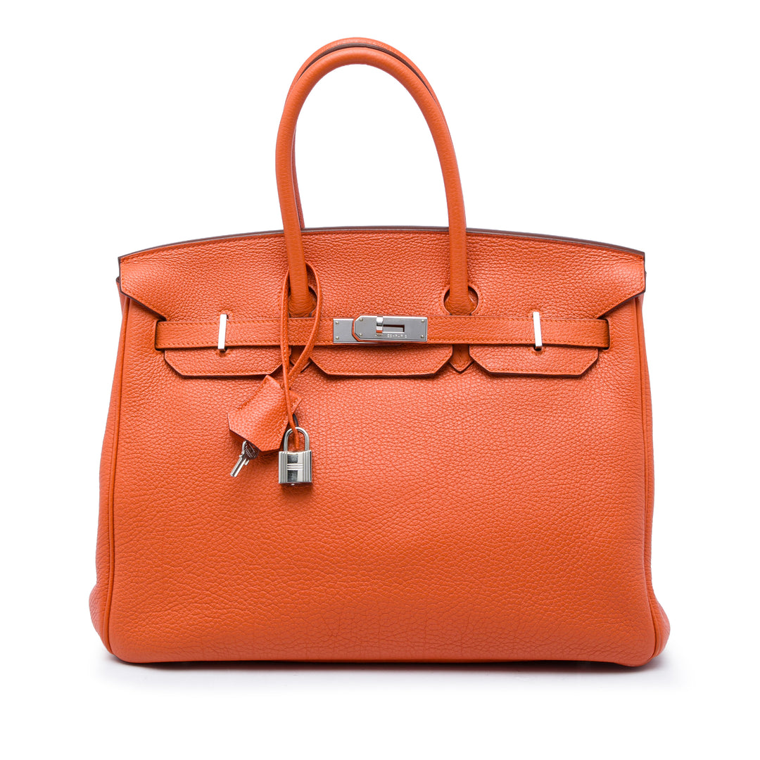 Hermès Sac à main Birkin Retourne 35 Togo Orange – vue principale – GABY PARIS