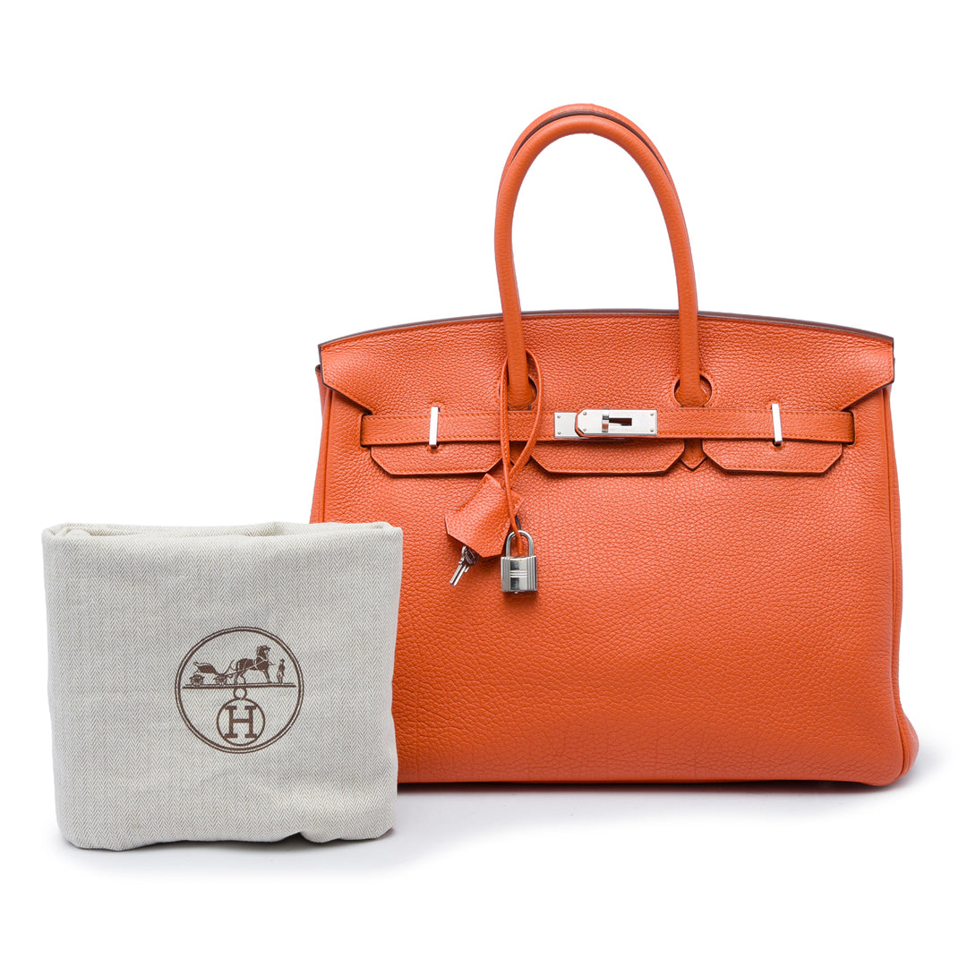Hermès Sac à main Birkin Retourne 35 Togo Orange – vue 6 – GABY PARIS