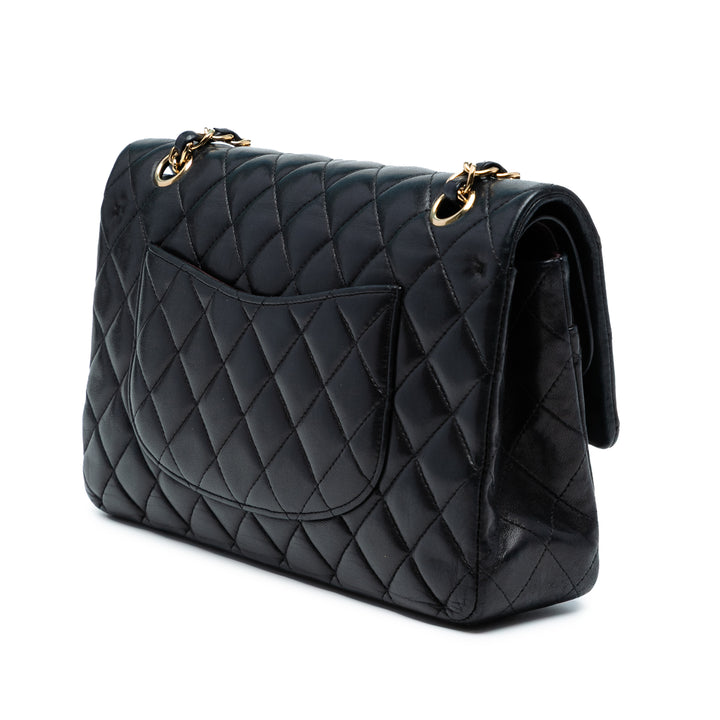 Chanel Medium Classic Cuir d’agneau Double rabat Noir