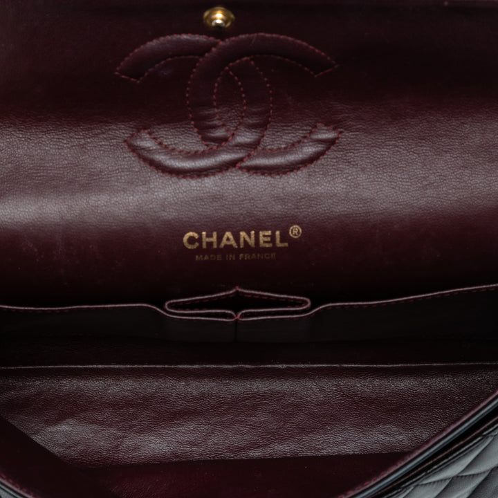 Chanel Medium Classic Cuir d’agneau Double rabat Noir