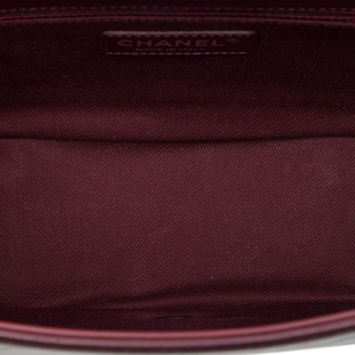 Chanel Matelassé CC Enchained Accordion à rabat Petit Cuir de veau Rouge – vue 4 – GABY PARIS