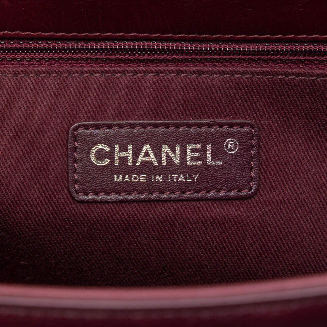 Chanel Matelassé CC Enchained Accordion à rabat Petit Cuir de veau Rouge – vue 5 – GABY PARIS