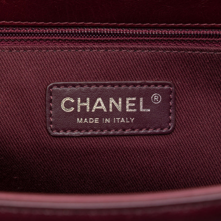 Chanel Matelassé CC Enchained Accordion à rabat Petit Cuir de veau Rouge – vue 5 – GABY PARIS