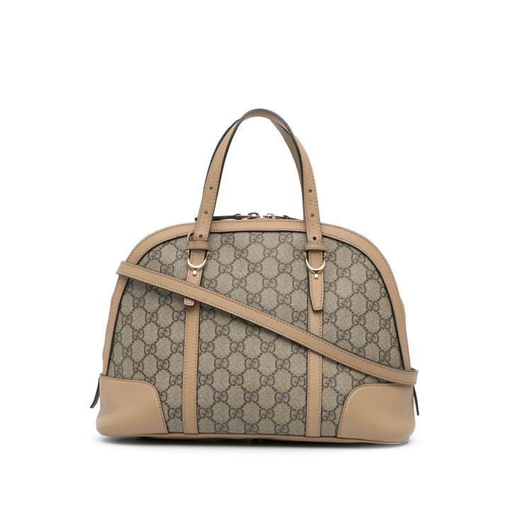 Small GG Supreme Nice Dome Satchel Brown - Gaby Paris