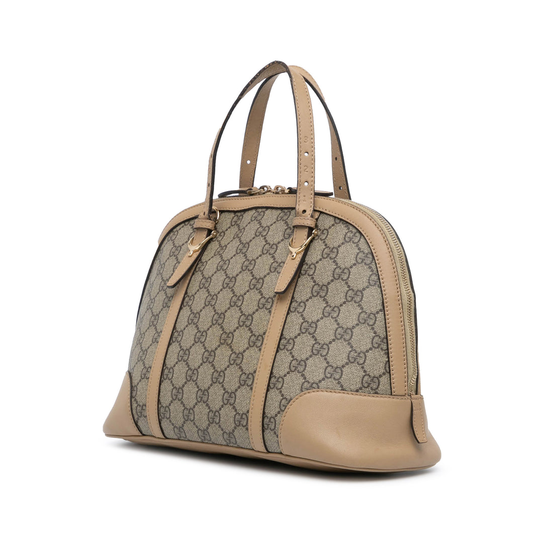 Small GG Supreme Nice Dome Satchel Brown - Gaby Paris