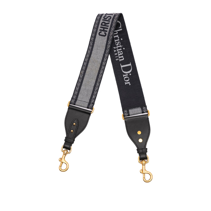 Embroidered Canvas Bag Strap Blue - Gaby Paris