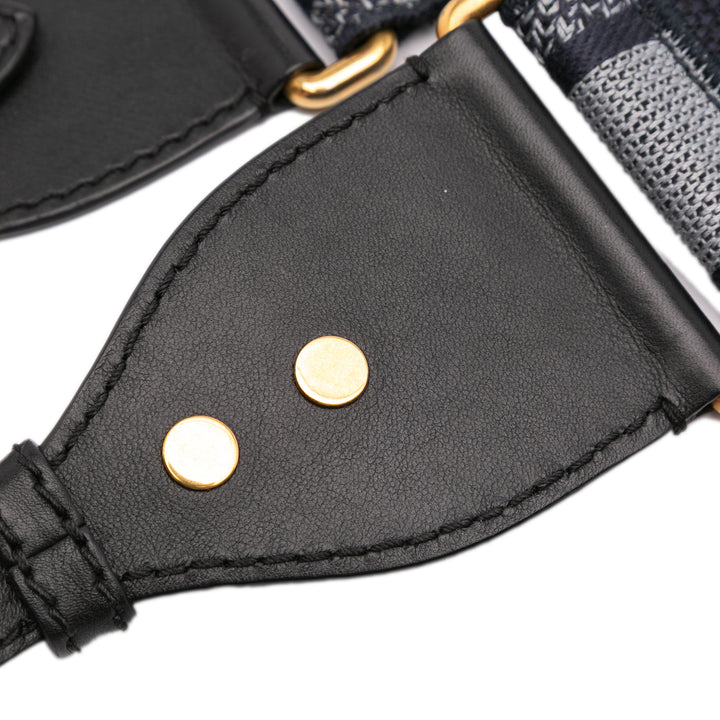 Embroidered Canvas Bag Strap Blue - Gaby Paris