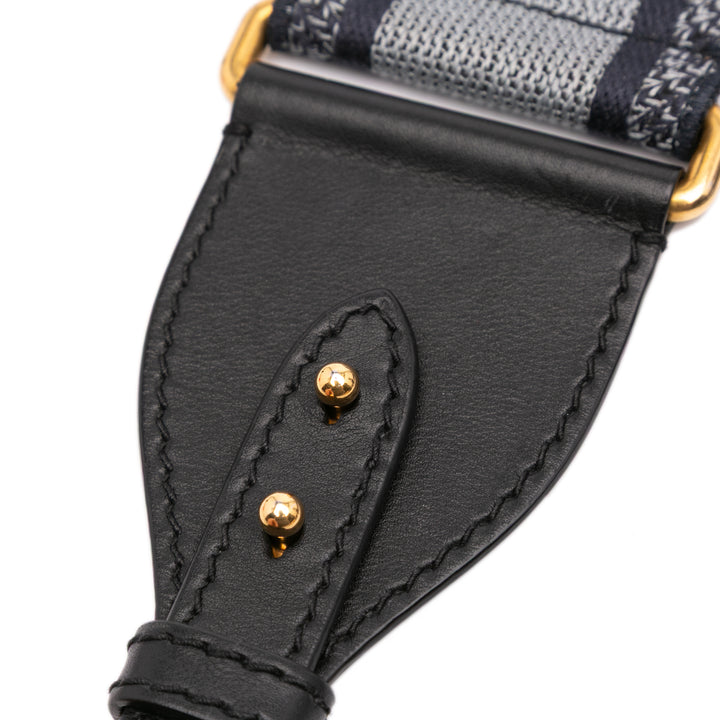 Embroidered Canvas Bag Strap Blue - Gaby Paris