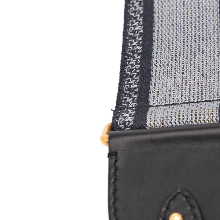 Embroidered Canvas Bag Strap Blue - Gaby Paris