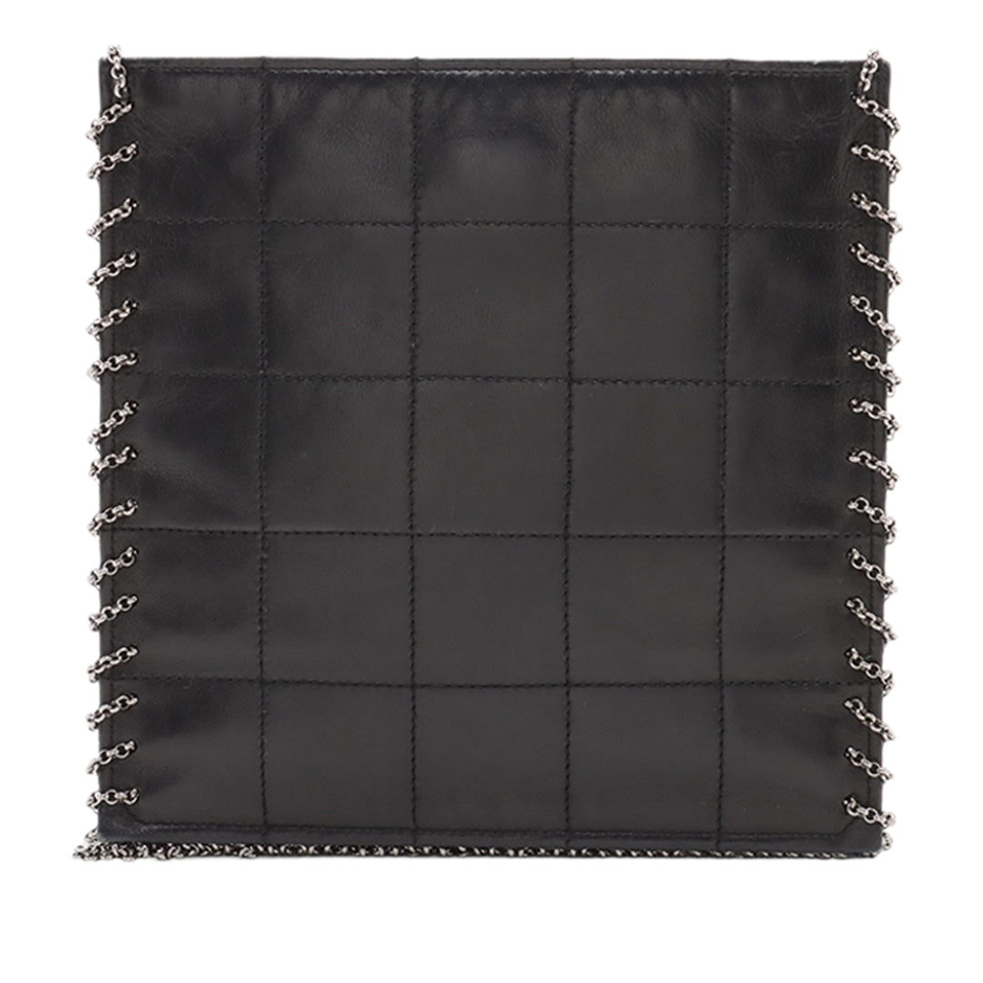 Chanel CC Choco Bar Cuir d’agneau Chain Fringe Sac porté croisé