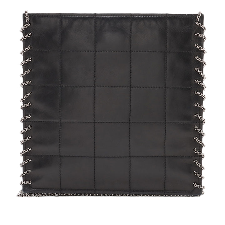 Chanel CC Choco Bar Cuir d’agneau Chain Fringe Sac porté croisé