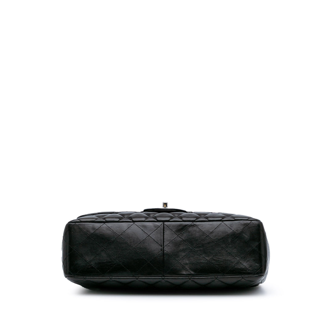Jumbo Classic Lambskin Single Flap Black - Gaby Paris