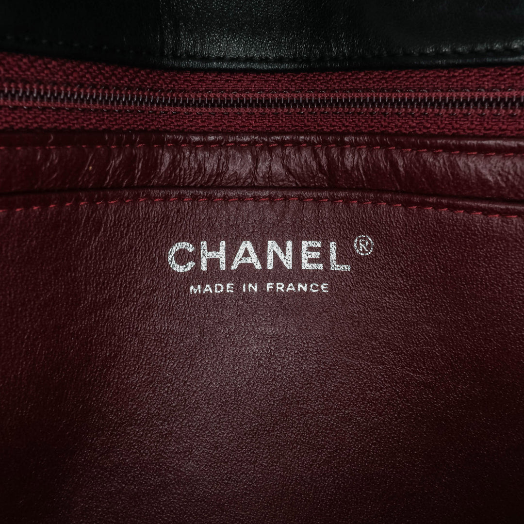 Jumbo Classic Lambskin Single Flap Black - Gaby Paris