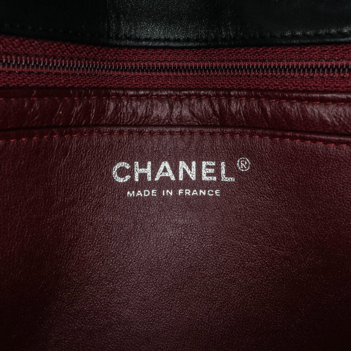 Jumbo Classic Lambskin Single Flap Black - Gaby Paris
