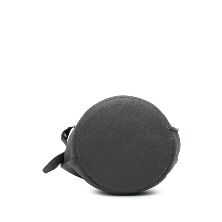 Nano Leather Big Bucket Bag Gray - Gaby Paris