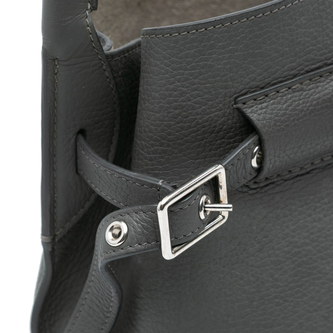 Nano Leather Big Bucket Bag Gray - Gaby Paris