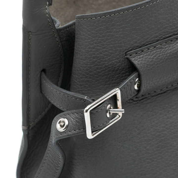 Nano Leather Big Bucket Bag Gray - Gaby Paris